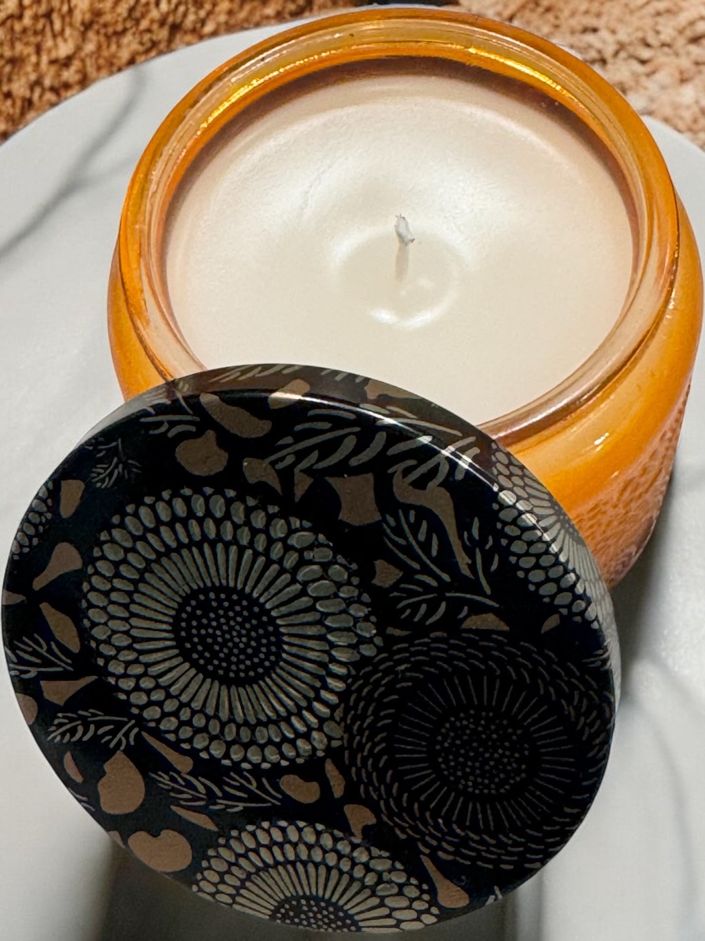 Embossed Glass Luxury Candle