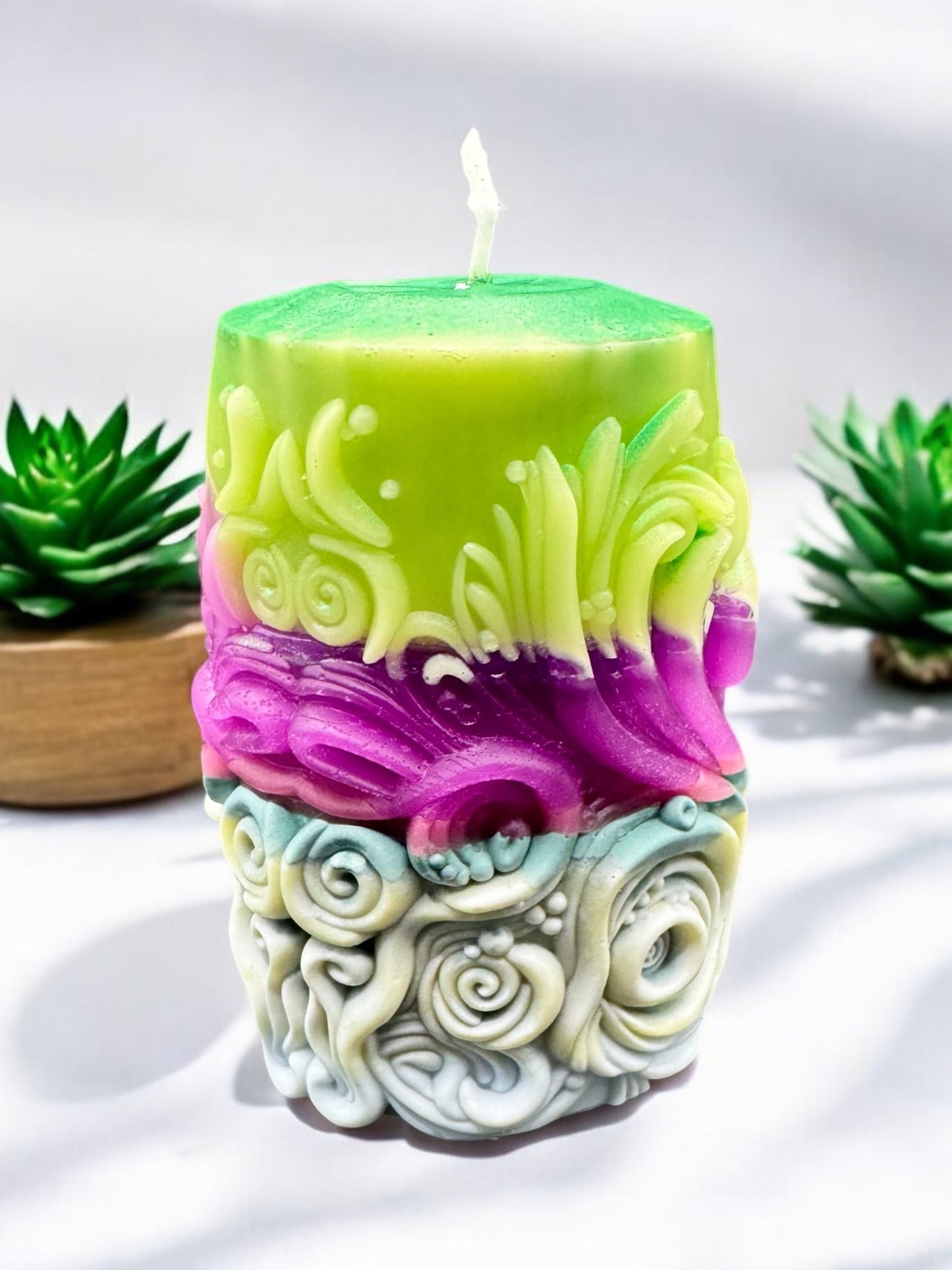 Swirling Pillar Candle