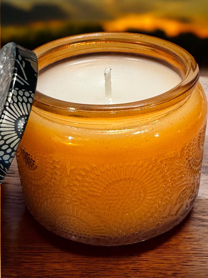 Embossed Glass Luxury Candle