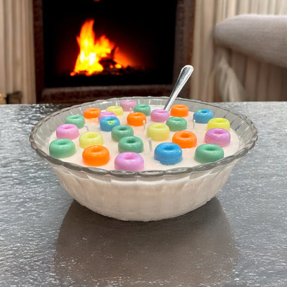 Large Fruit Loops Cereal Bowl Candle